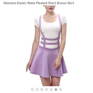 Elastic suspender skirt purple